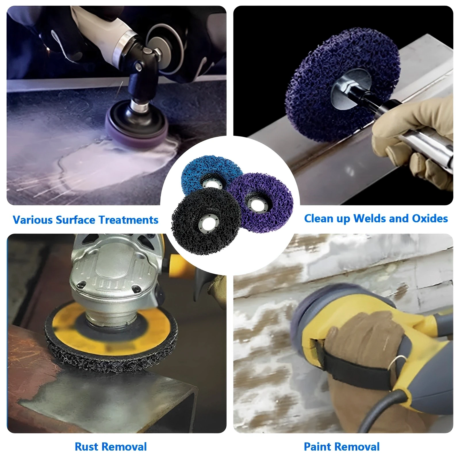 3Pcs Paint Removal Disc Quick Stripping Discs Multipurpose Rust Remover Wheel Wear-Resistant Paint Stripper Wheel Replacement