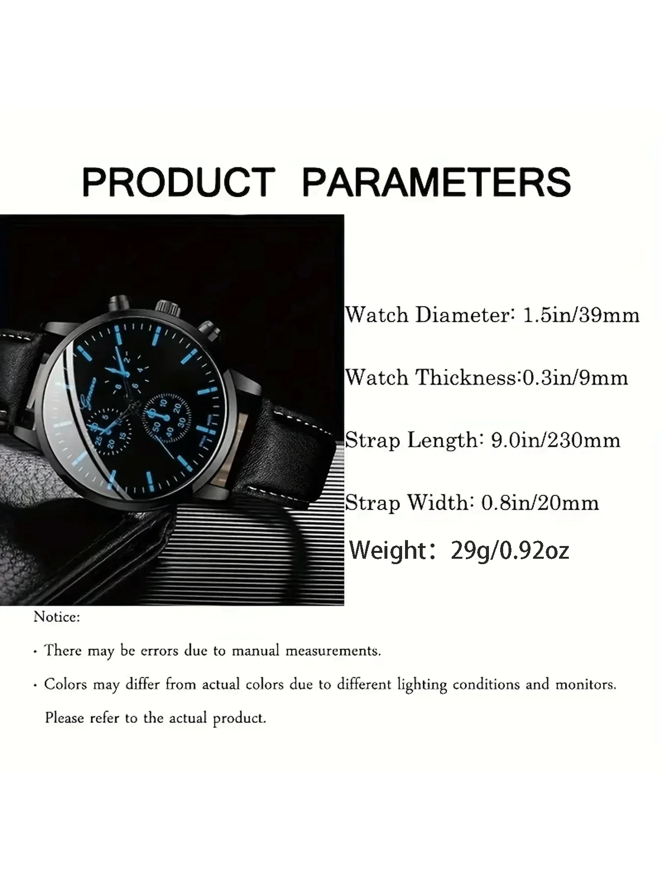 2-piece men's exquisite watch set, men's business high-end quartz men's watch set