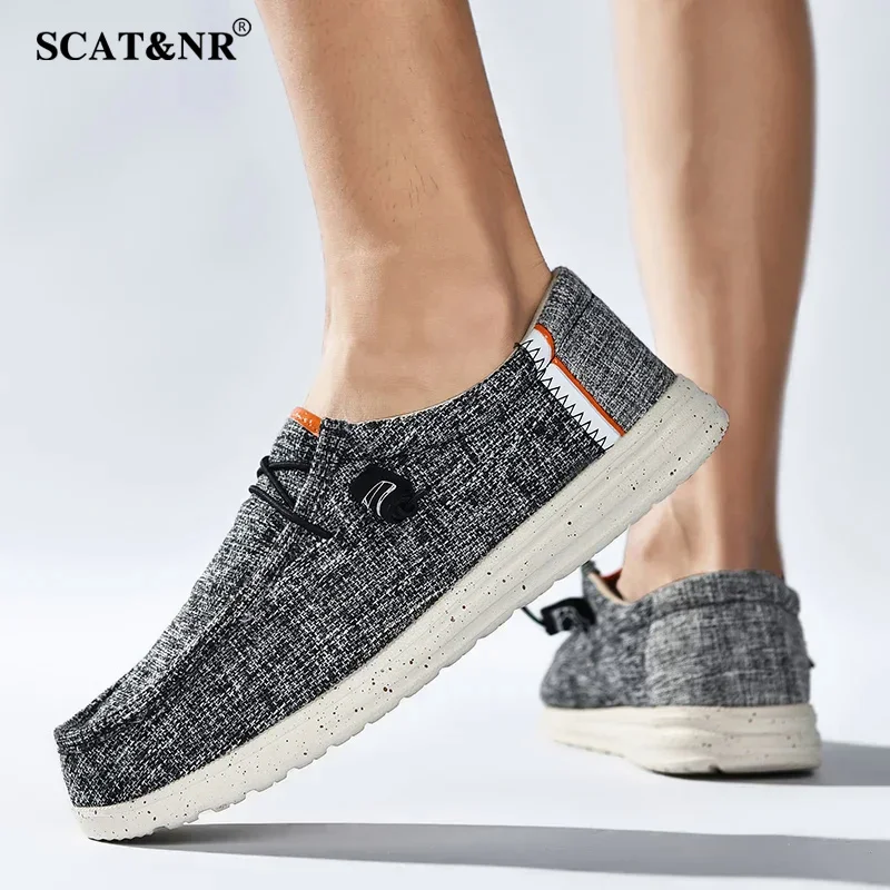 Sapatos de lona casuais para homens, mocassins respiráveis, deslizamento em apartamentos, sapatos masculinos para dirigir, plus size 48, sapatos confortáveis