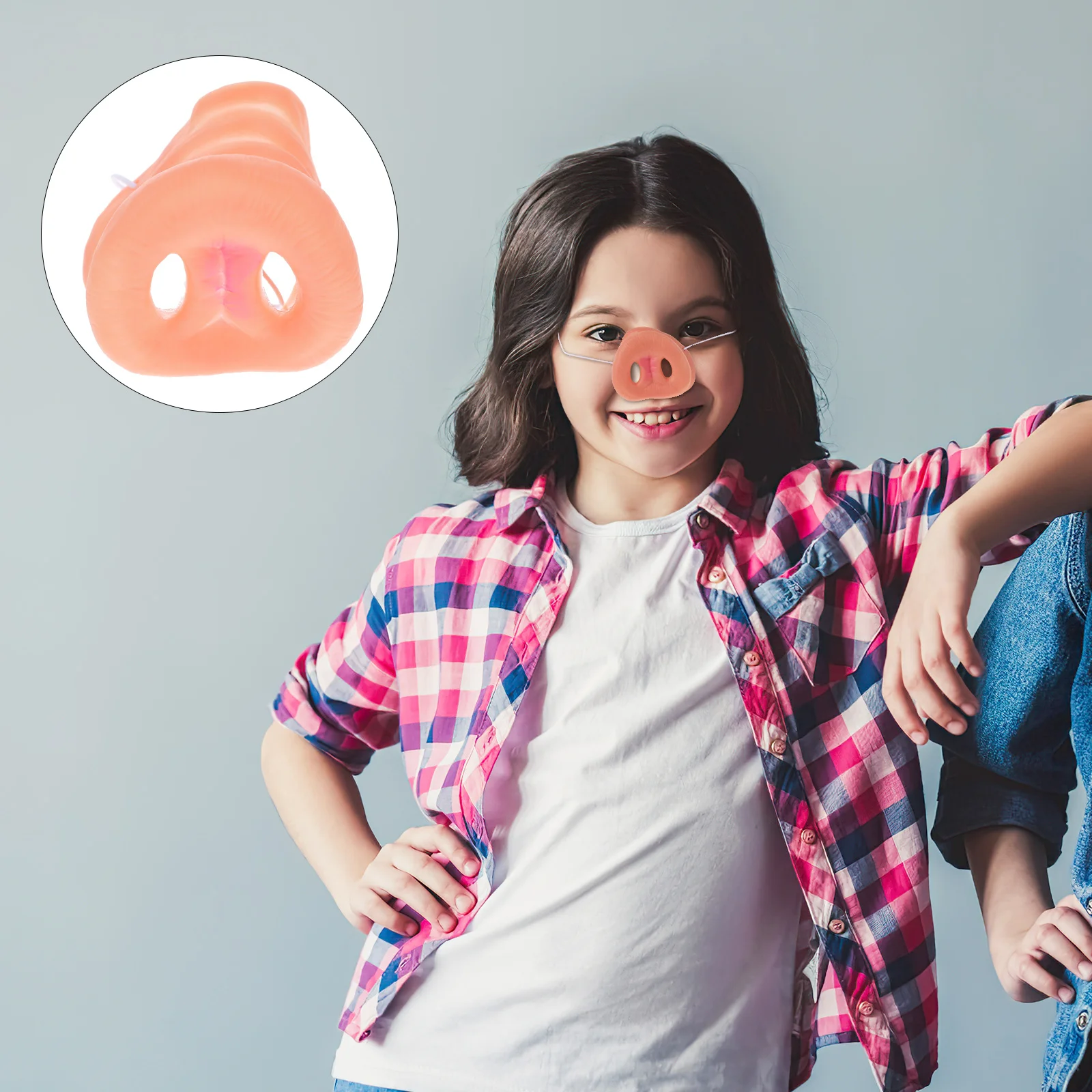 

2Pcs Pig Nose Costume Mask Latex Elastic Band Funny Lightweight Animal Snout Prop for Halloween Pig Nose Mask Elastic Band