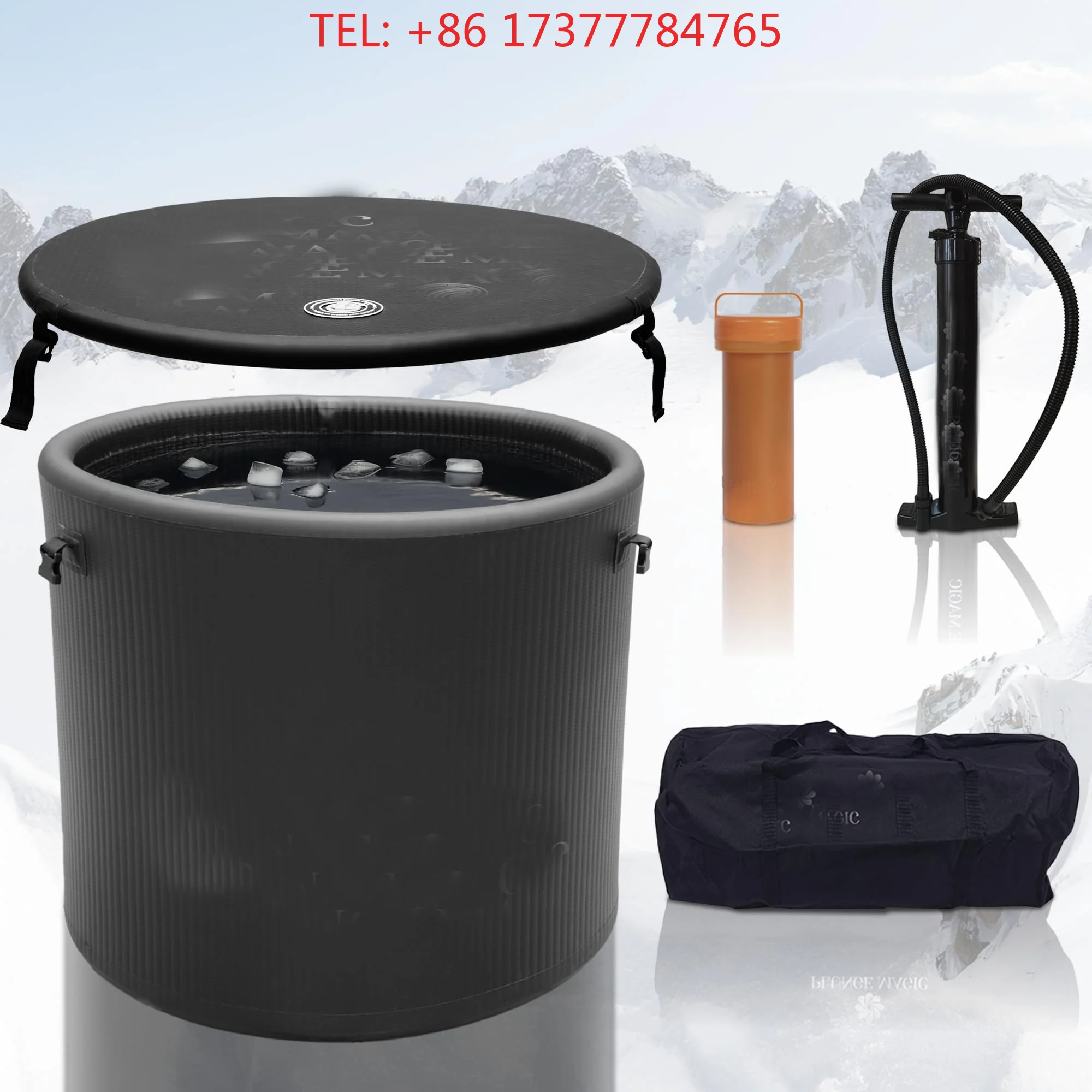 Bañera de Hielo Inflable Pro Elite Recovery de 90 cm para Terapia de Inmersión en Frío, Compatible con Enfriador de Agua de 0.3 HP, para Atletas