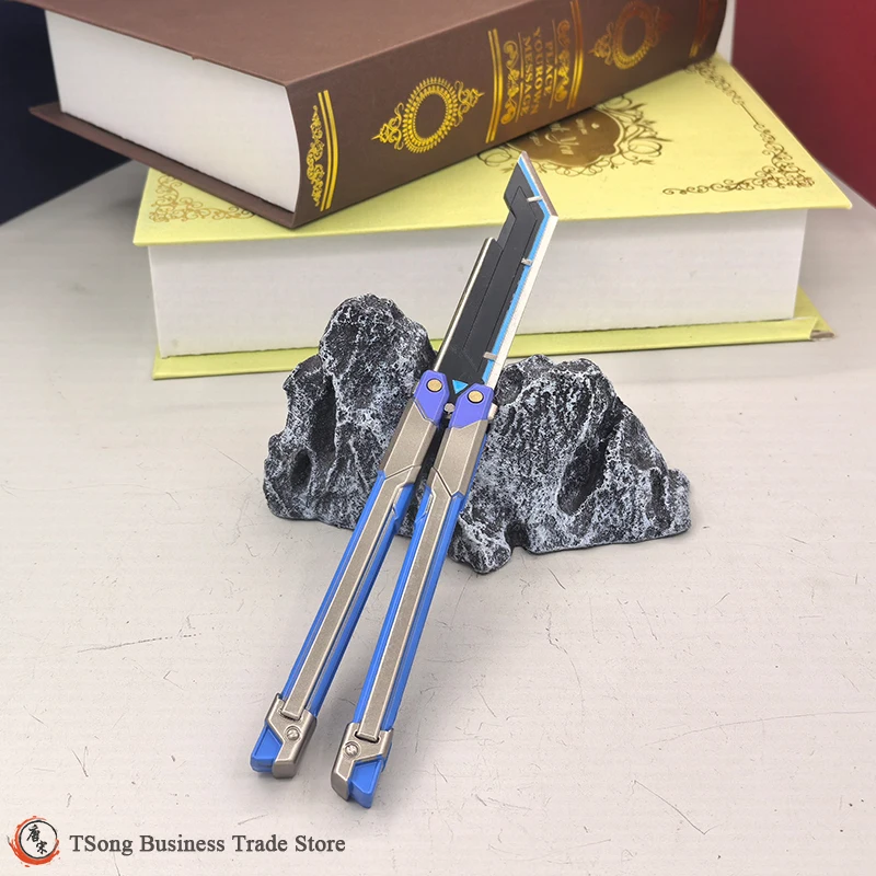 Valorant RGX Stainless Steel Metal Butterfly Knife 20cm Full Metal Model Gaming Peripheral Training Flipper Knife view 5