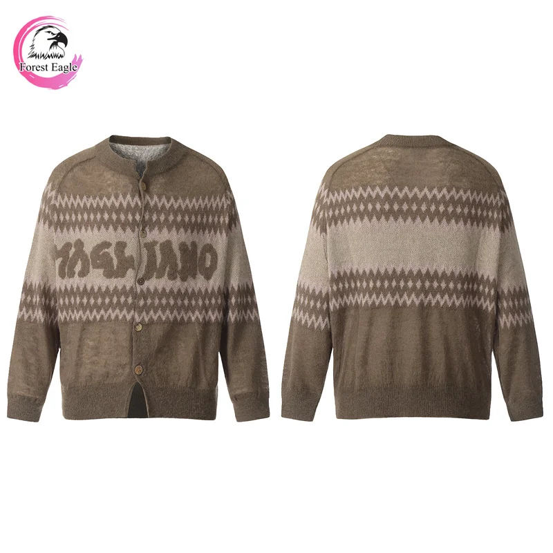 

24SS Winter Latest Mag liano Leopard Knit Brand High Quality 1:1 Men's Women's Cardigan Jacket Sweater