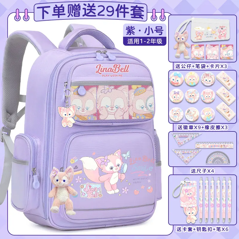 Disney New Lingna Beier Student Schoolbag Cute Cartoon Casual and Lightweight Shoulder Pad Large Capacity Backpack