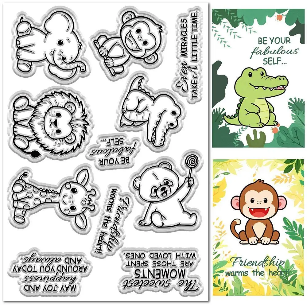 Kunststoffstempel für DIY-Scrapbooking, Fotoalbum, dekorative Kartenherstellung, Stempelbögen, Tiere, 160 x 110 mm