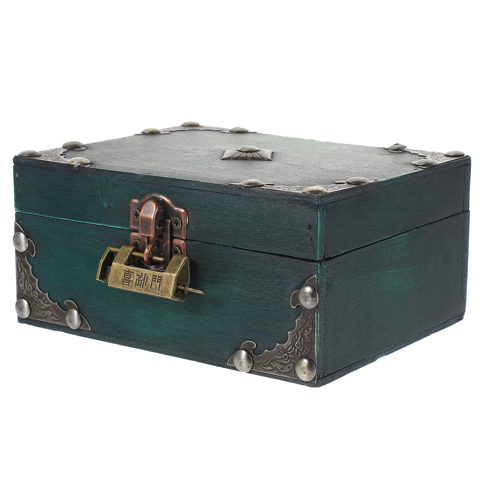 صندوق مجوهرات خشبي عتيق حقيبة تخزين مدمجة للخواتم المعلقات والأقراط والإكسسوارات الصغيرة ديكور تنظيم المنزل