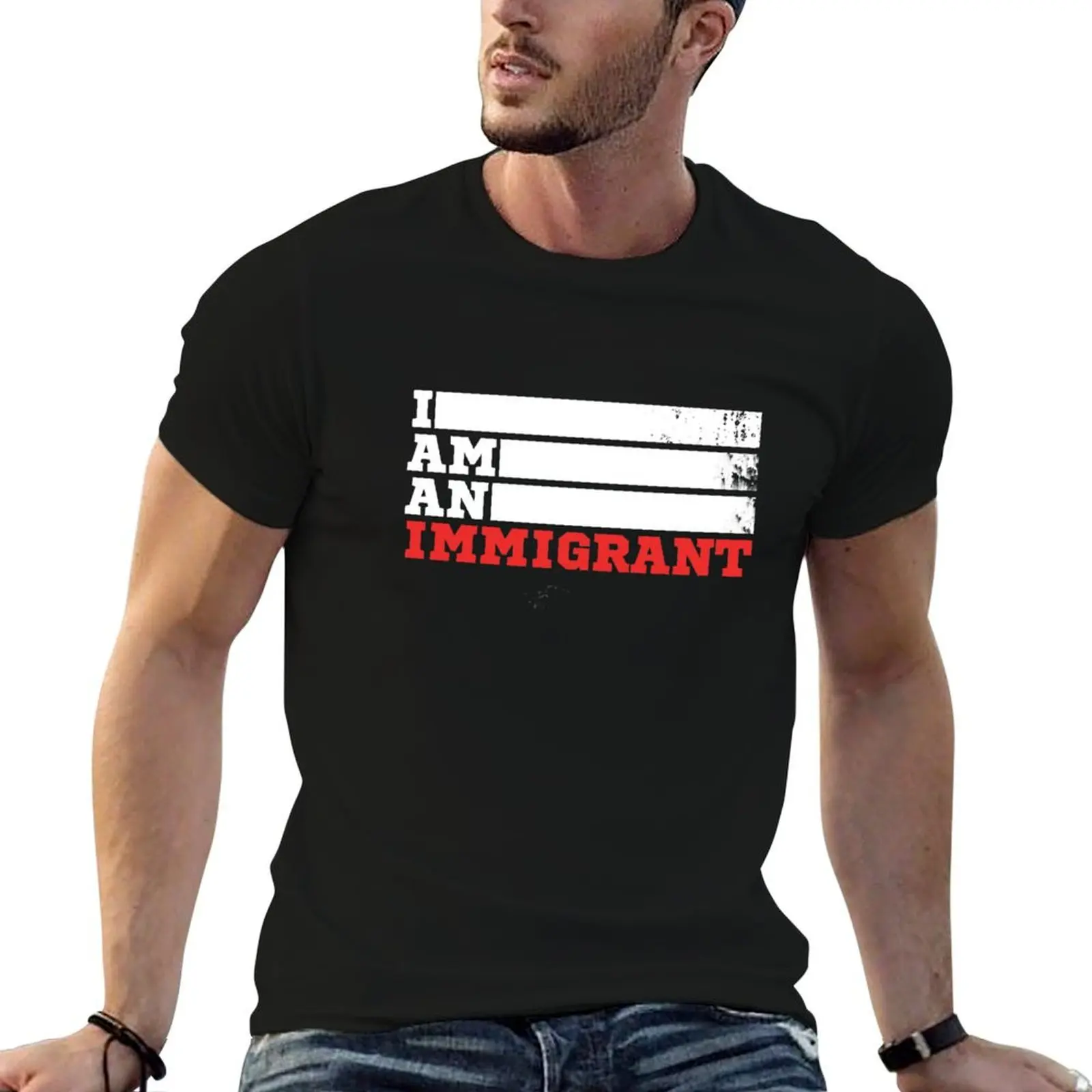 Popular: I am an Immigrant T-Shirt hippie clothes quick-drying men clothings