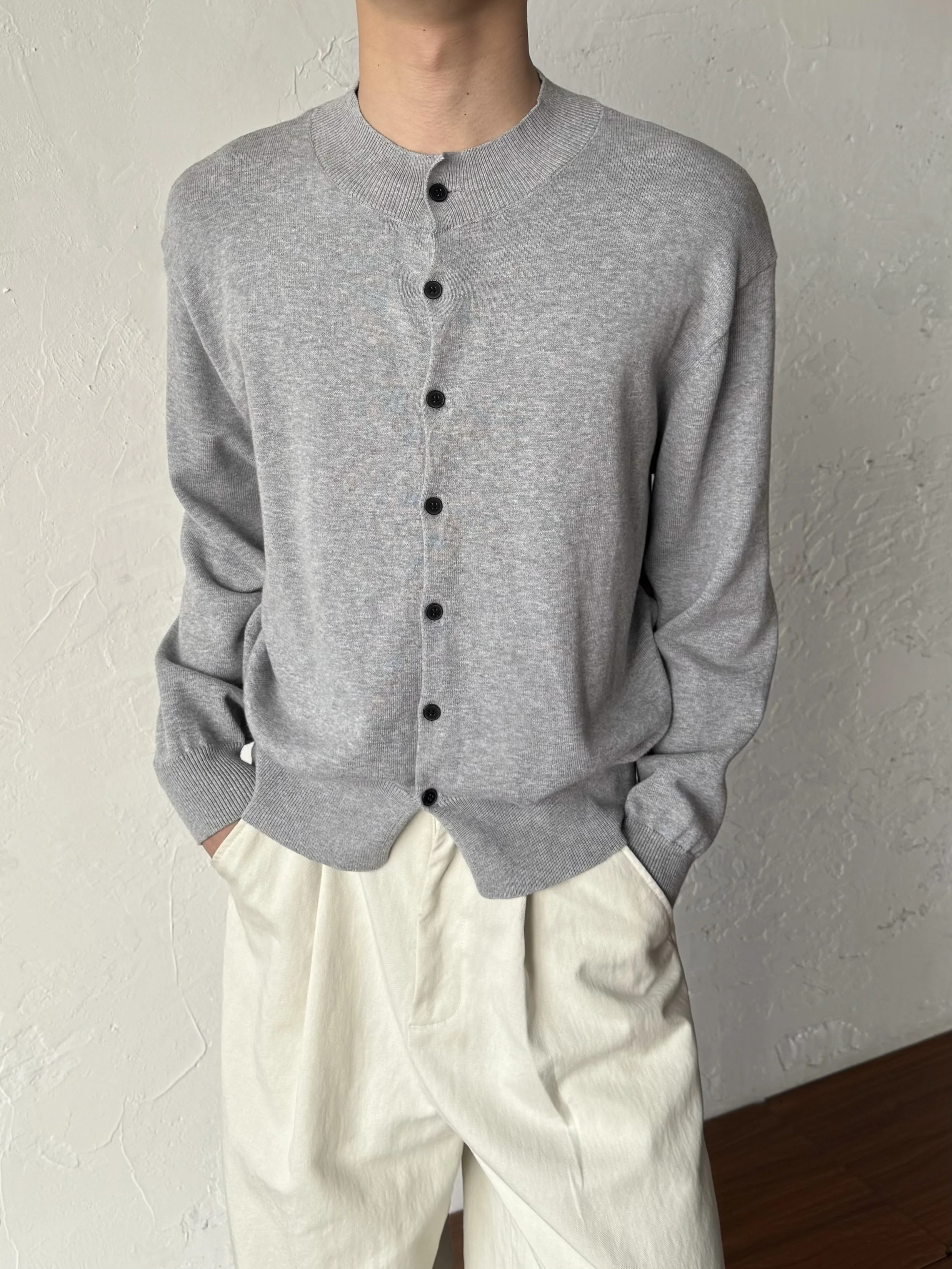 

Korean Style Men Women Knitted Sweater Stand Collar Spring Autumn Season City Walk Travel Performance Commute Casual Wear
