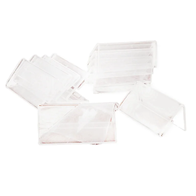 

A25F-50Pcs Clear Signage Card Holder Poster Holder Plastic Mini Label Holder Acrylic Card Display Stand 2x4cm