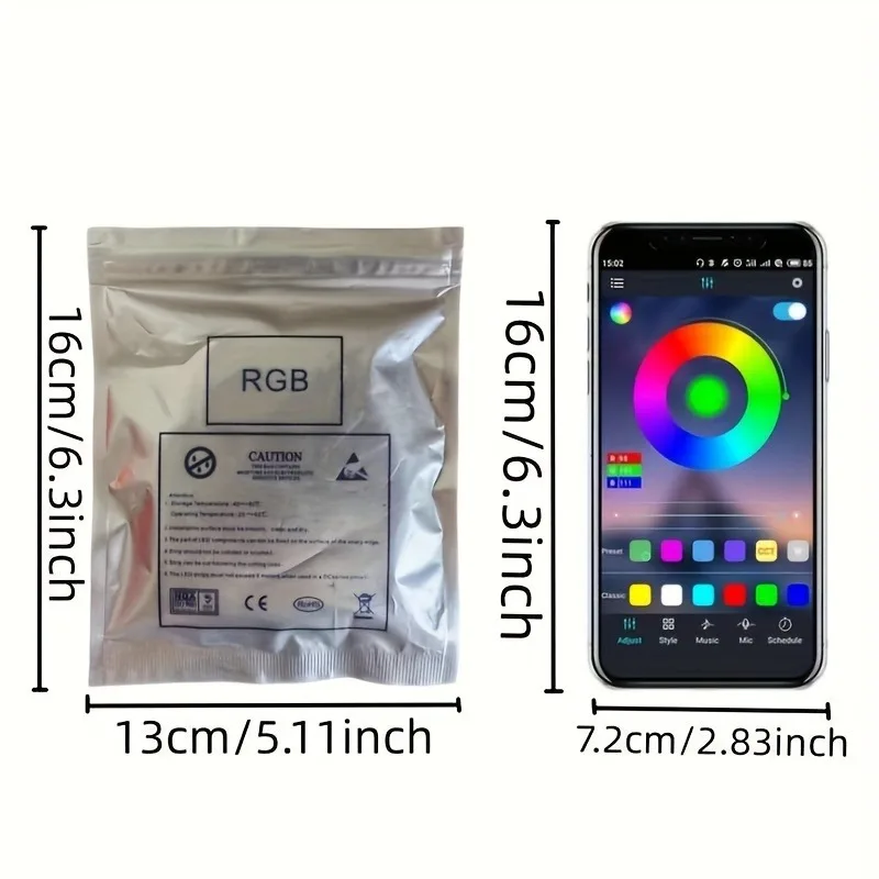 شريط أضواء LED ذكي 98FT-16ft لغرفة النوم، مزامنة الموسيقى وتغيير اللون، أضواء LED RGB مع التطبيق وجهاز التحكم عن بعد