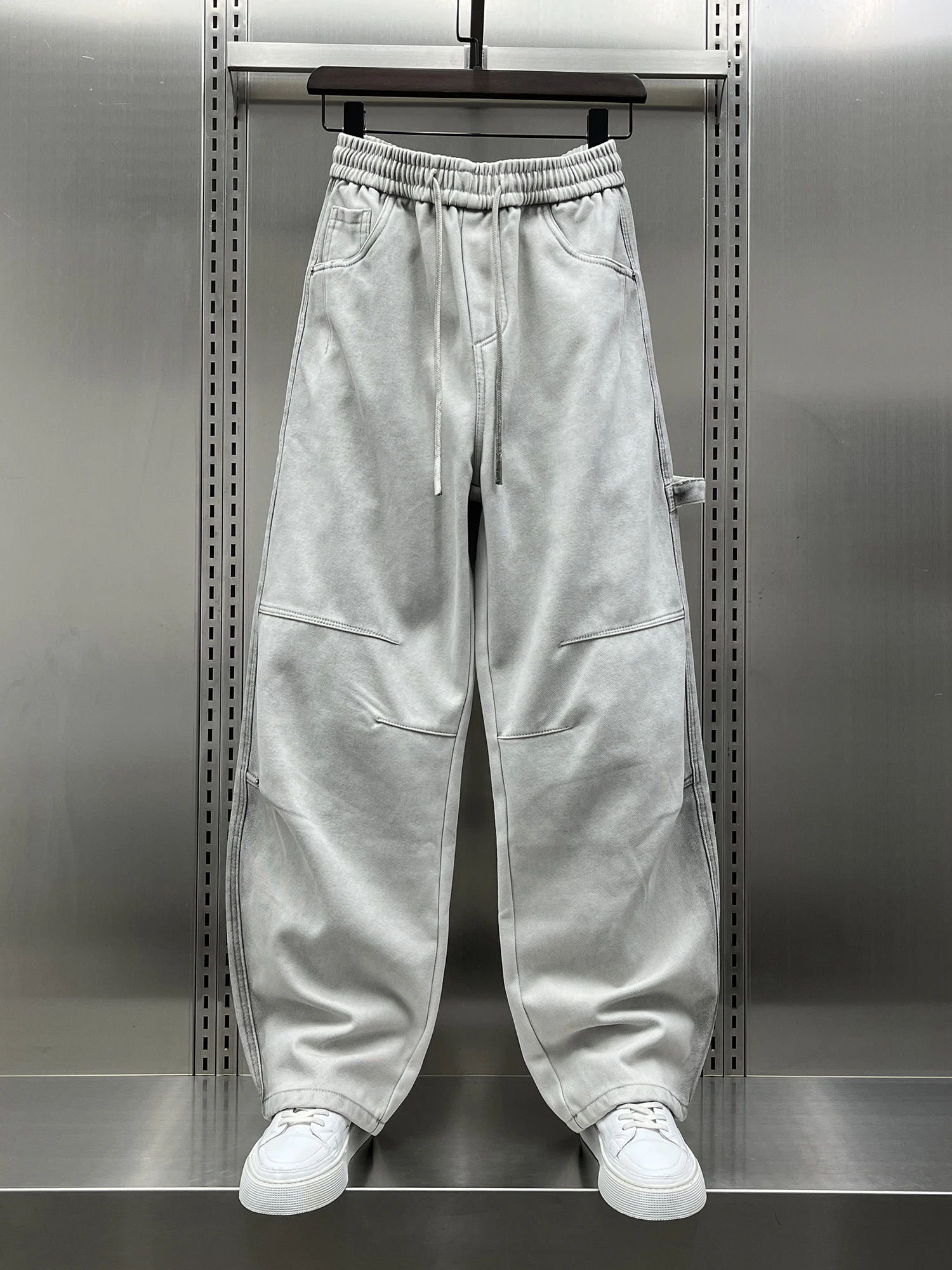 

Модные мужские повседневные брюки на подкладке, прямые брюки, осень-зима, модные, удобные, свободные, прямые брюки, футболка...