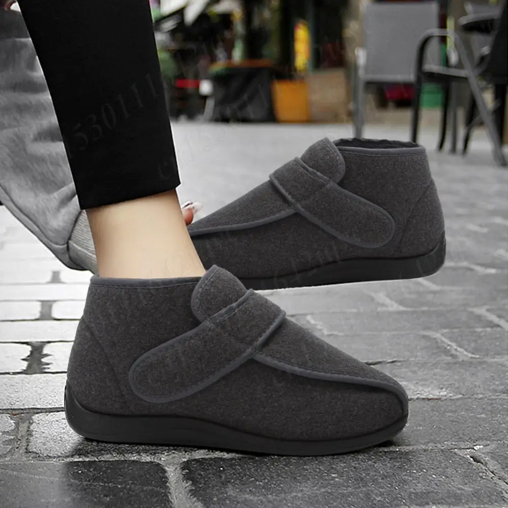 Scarpe per diabetici extra larghe Scarpe ortopediche slip-on antiscivolo Sneakers leggere per edema Sneakers con gancio e anello per piedi gonfi