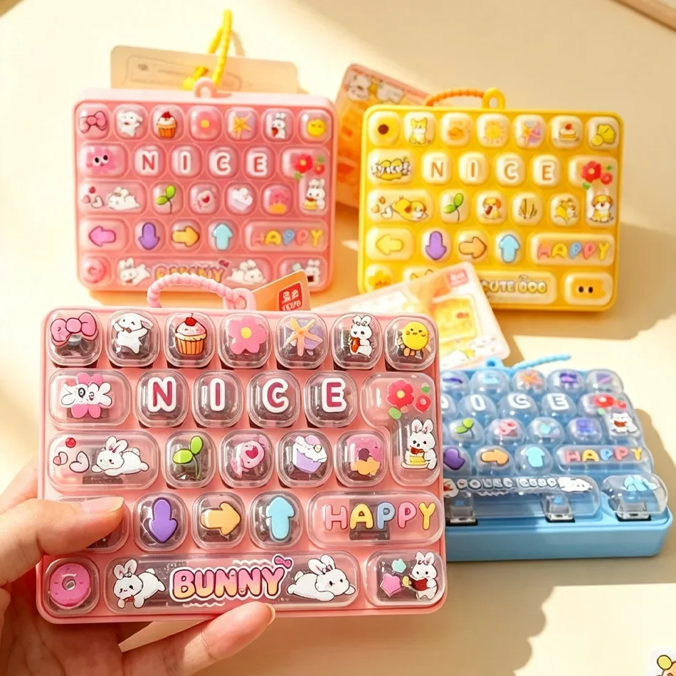 26-Key Decompression Button Toy Cute Stress Relief Fidget Toy Children's Bag Hanging Ornament Mini Pendant Stress-relief Toys