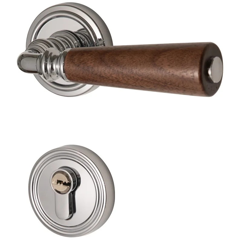 

Indoor bedroom magnetic mute door lock, household universal wooden door handle