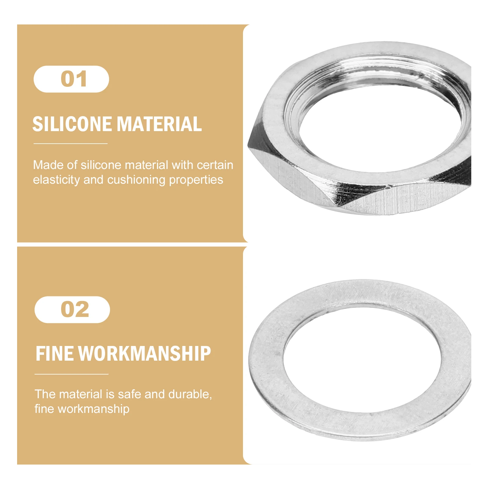 

10 set 10 Sets 6.35mm Audio Socket Guitar Nuts Washers Silver Metric Nut Parts Accessories Practical Durable Easy Install