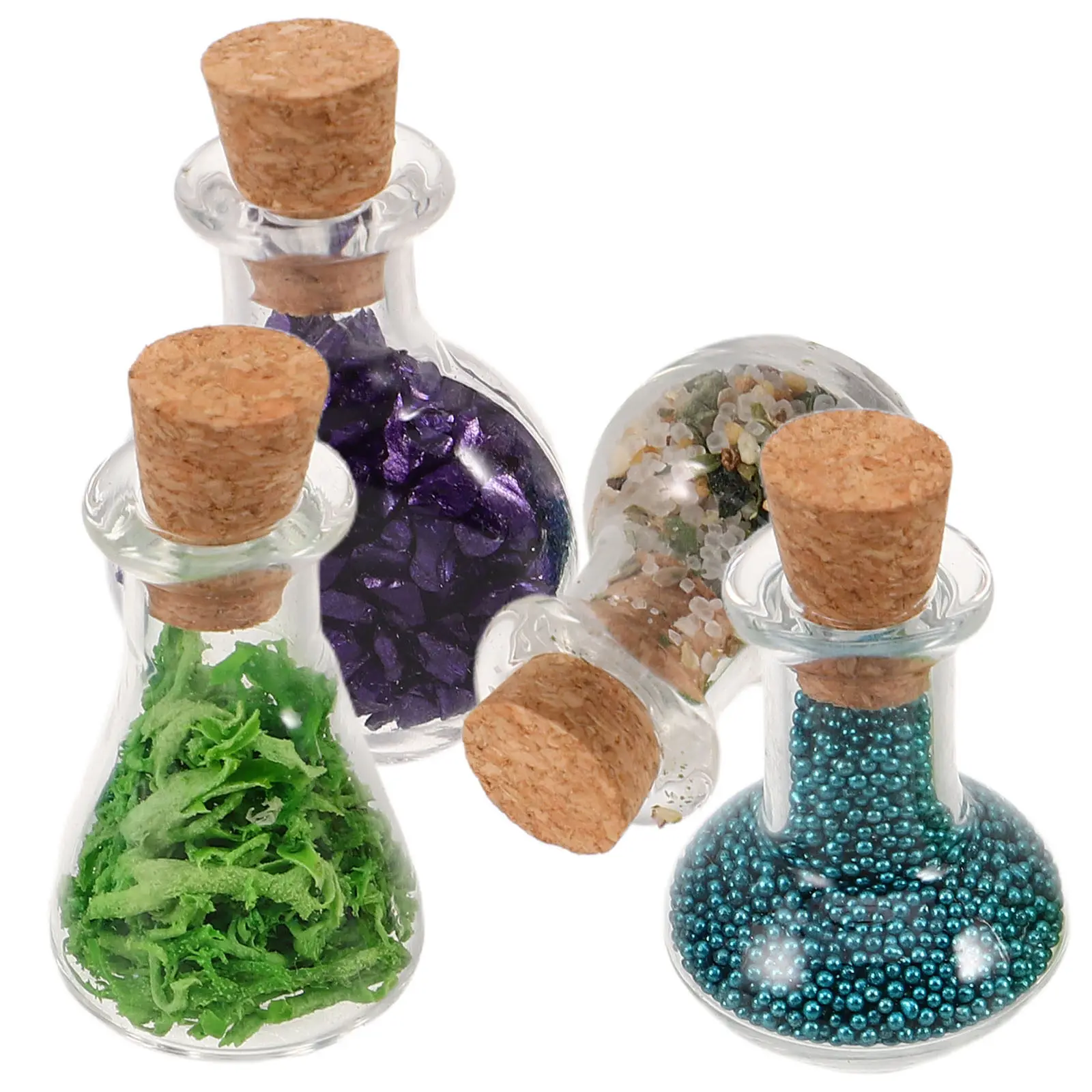 4 Pcs House Miniature Dollhouse Bottles Scene Model Decoration Decorations