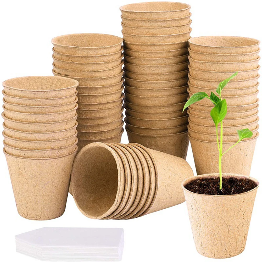 For Garden Plant Care Garden Care Supplies Paper Pulp Flower Pot 8*8cm 8*8cm Size Lightweight Material Single Piece Set
