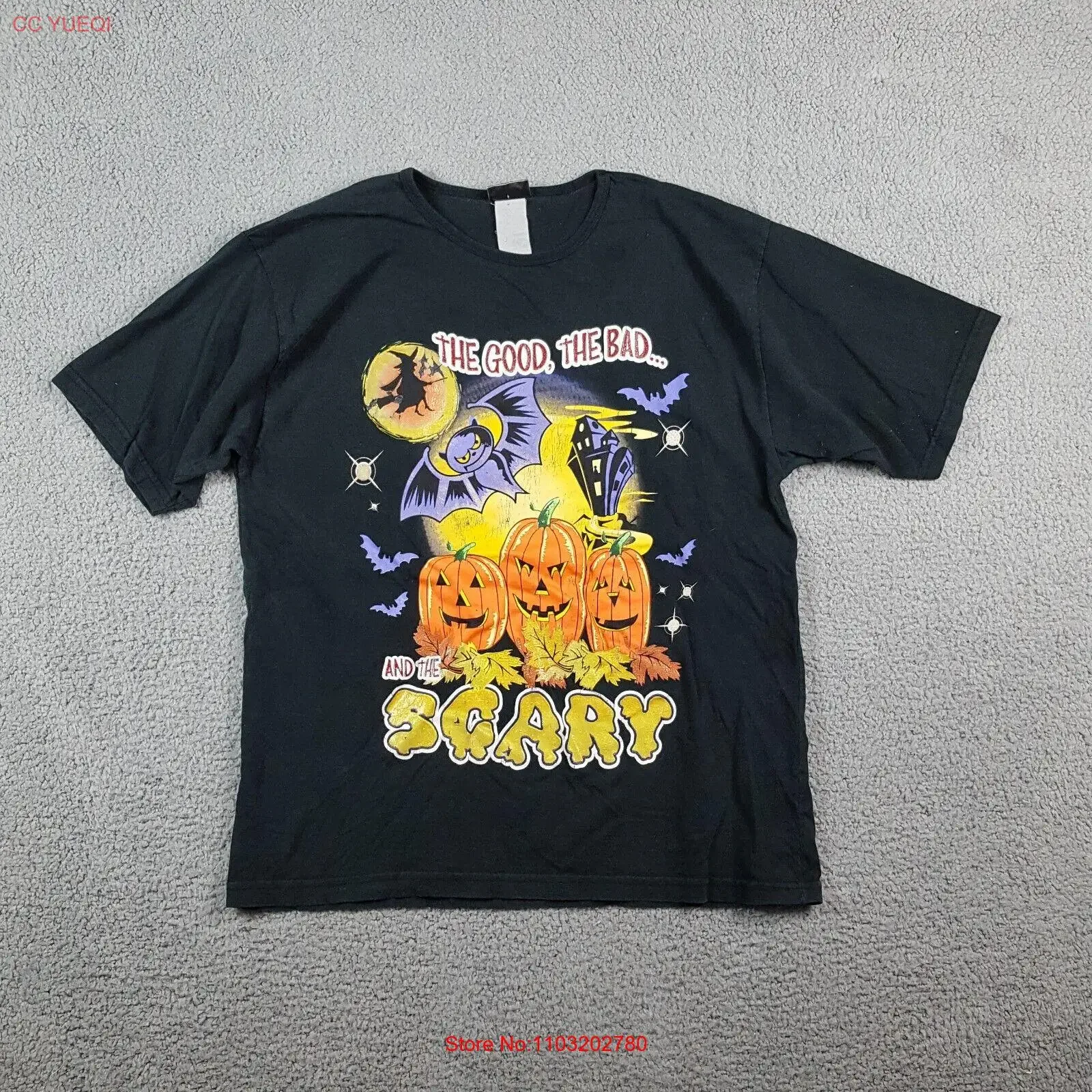Винтажная футболка Good Bad Scary Halloween Pumpkin Bat, мужская футболка большого размера ведьмы, винтажная стираная удобная модная футболка унисекс слегка Винтажная футболка Good Bad Scary Halloween Pumpkin Bat, мужская футболка большого размера ведьмы, винтажная стираная удобная модная футболка унисекс слегка