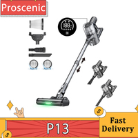 Proscenic P13 Cordless Vacuum Cleaner, 35Kpa Suction, Stick Vacuum with Green Light, LED Display, Anti-tangle Roller Brush