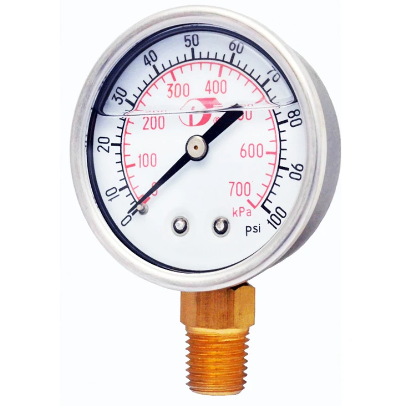 63mm liquid filled pressure gauge in bar psi