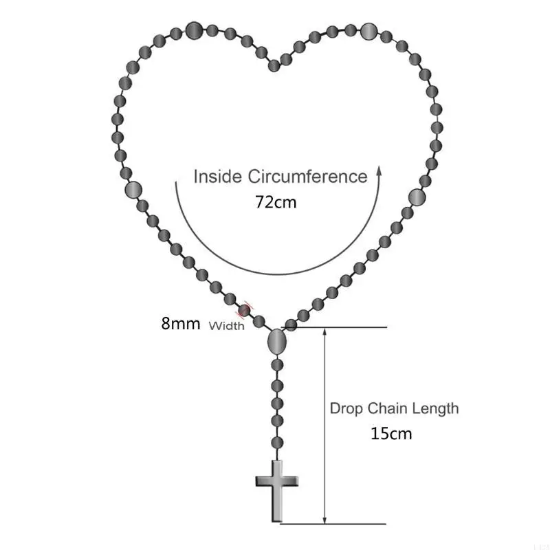 L43A Glow Rosary Necklace Jesus Christ for Cross Pendant Noctilucent Chai - view 6