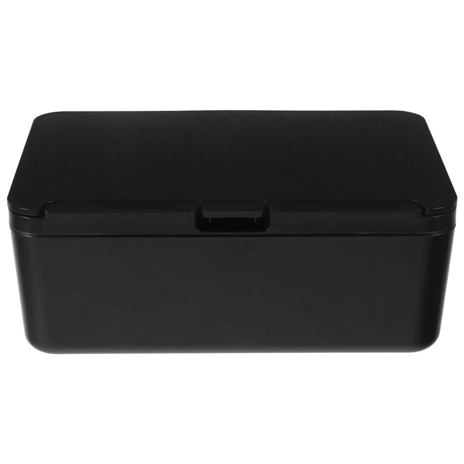 

Black Rectangle Desktop Tissue Dispenser Box Holder Sealed Storage Keeps Wipes Moist for Office Home Bathroom Kitchen Use