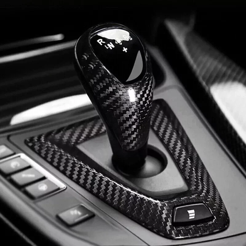 True carbon fiber for BMW M2 F87 M3 F80 M4 F82 F83 M5 F10 X5M F85 X6M F86 shift knob cover shift sticker replacement