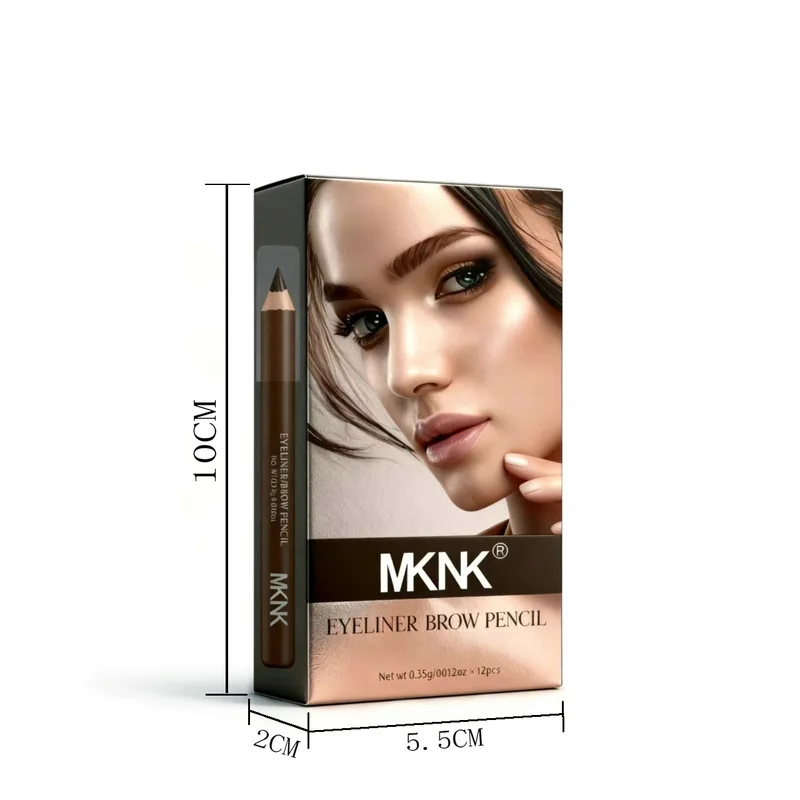12 stücke Wasserdicht Schweißfest Doppel Verwenden Eyeliner Und Brauen Bleistift Holz Stick Schönheit Make-Up Kosmetische Augen Make-Up Augenbraue Enhancer