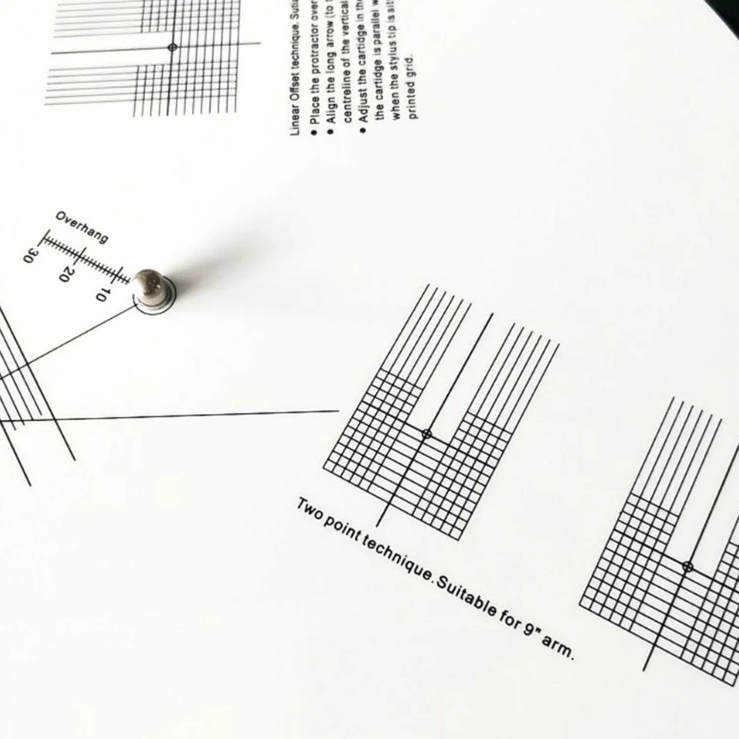 IIJJ-Anti-Sliding LP Vinyl Record Pickup Kalibrierungsplatte Entfernungsmesser Winkelmesser Einstellwerkzeug Lineal für Plattenspieler