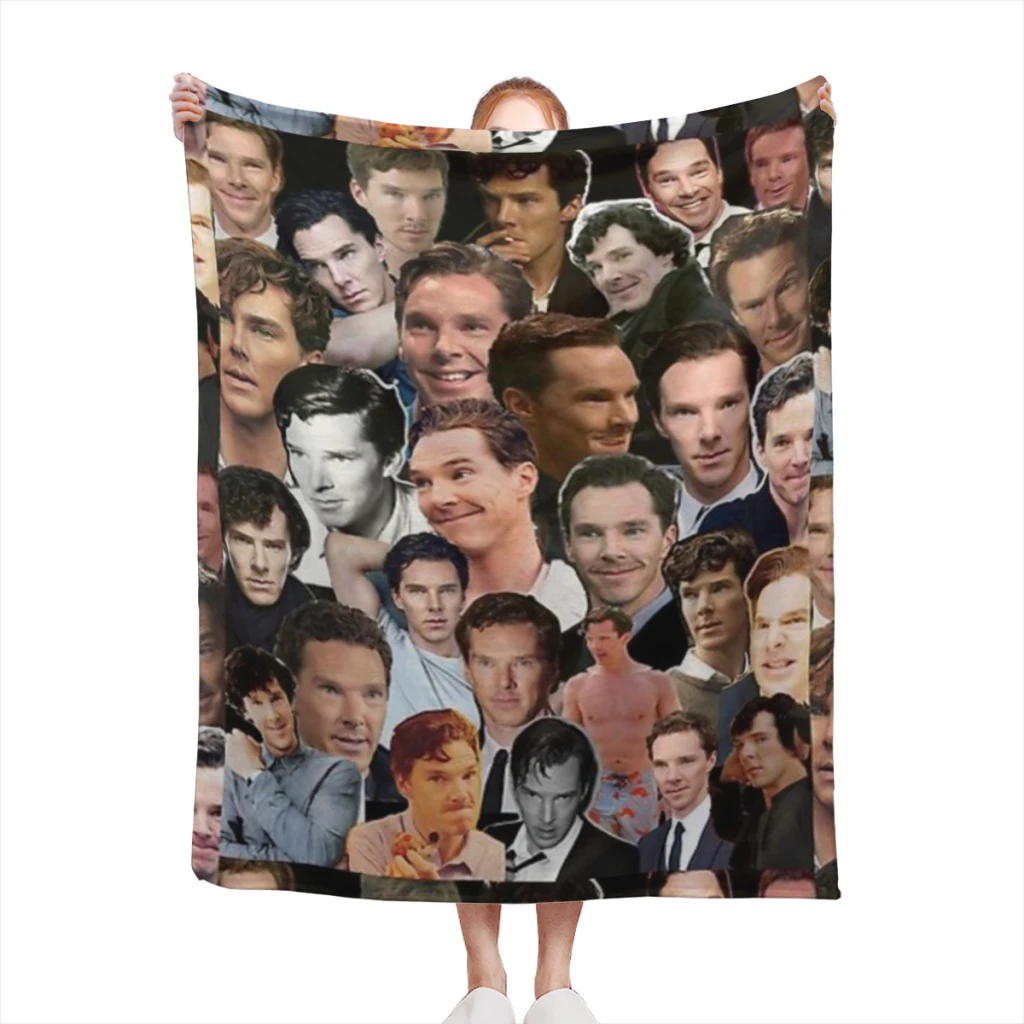 Benedict Cumberbatch Collage Medium Blanket Fluffy Soft Bedroom Decor Sofa Blankets Comforter Home and Decoration