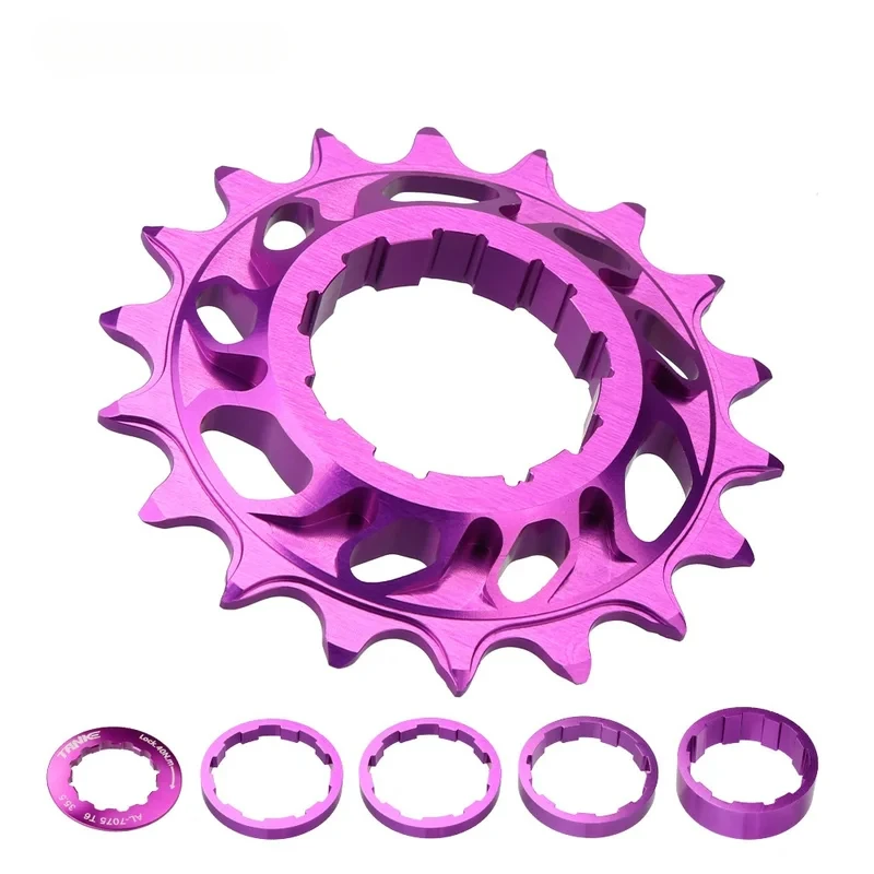 18T Single Speed Bicycle Aluminum Alloy Freewheel, Soft Tail Chain Guide Flywheel Puller Chain Stabilizer with Tail Hook