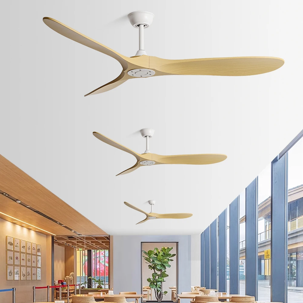 QINIWAKE 36/42/52/60 Inch Ceiling Fan Industrial Vintage ABS Ventilator Remote Control for Commercial Home Coffee Shop Decorate
