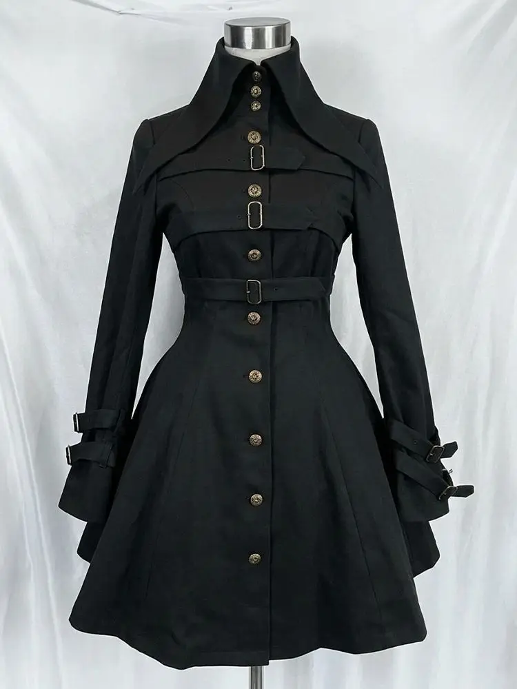 Women Gothic Retro Stand Collar Coat Harajuku Subculture Y2K Zipper Sweatshirt Grunge Jacket Casual Street Outerwear Trendy