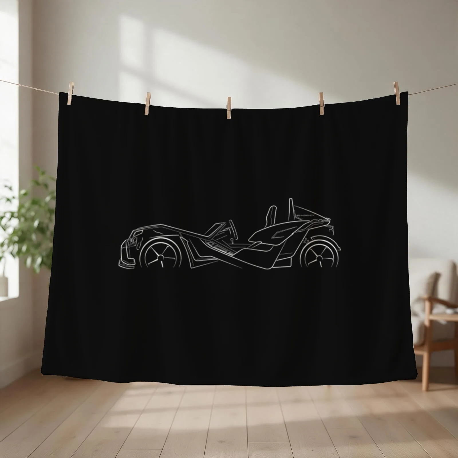 Polaris Slingshot T-ShirtPolaris Slingshot - profile stencil, white Throw Blanket Cute Plaid funny gift Hairys Blankets