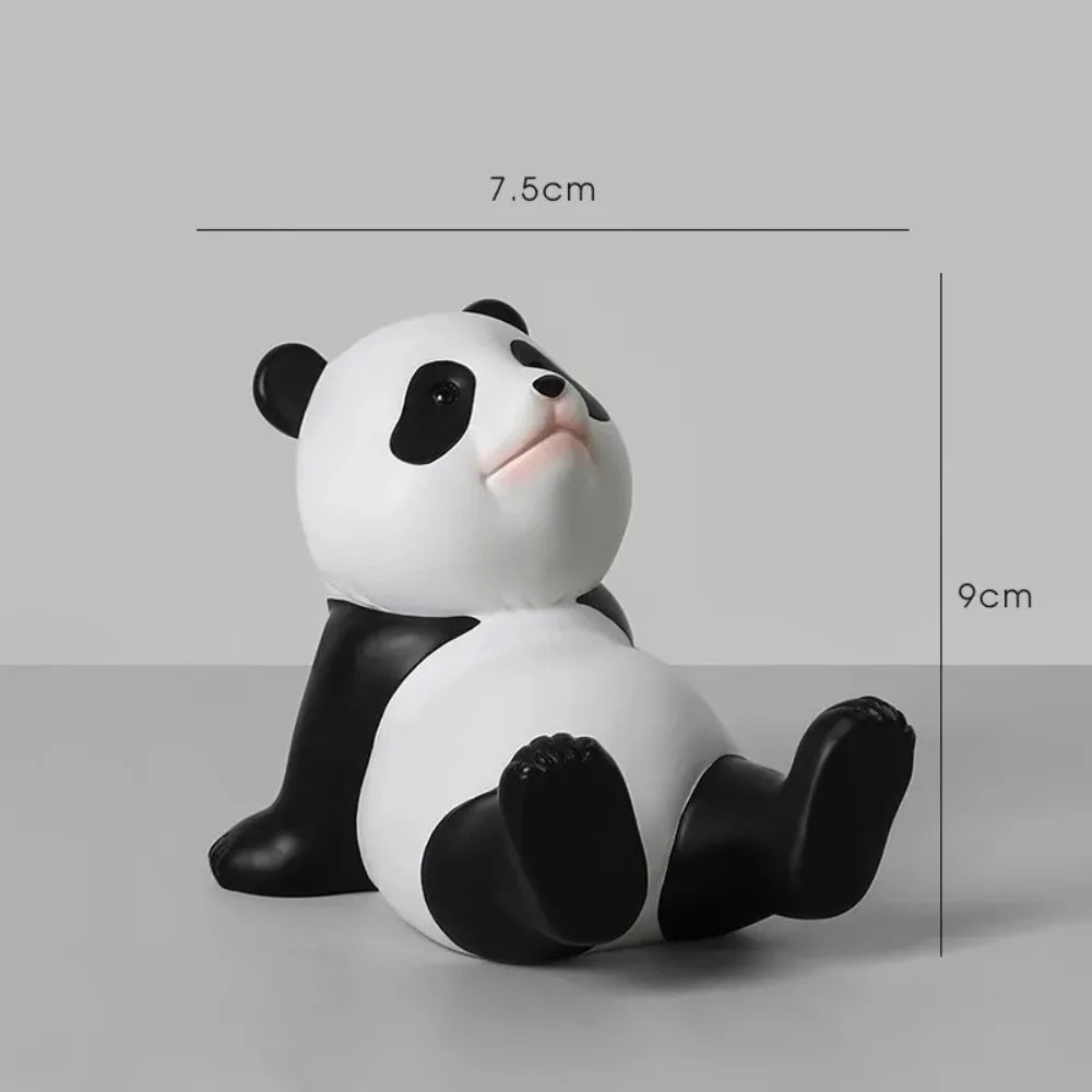 Panda-Figuren für den Innenbereich, universeller Handy-Ständer, Halter, moderne Harz-Skulptur, Statue, Heimbüro, Schreibtisch-Dekoration
