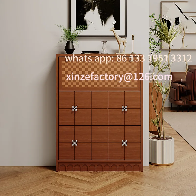 

Customizable French tipping bucket shoe cabinet integrated porch cabinet ultra-thin decorative cabinet at the door of the home