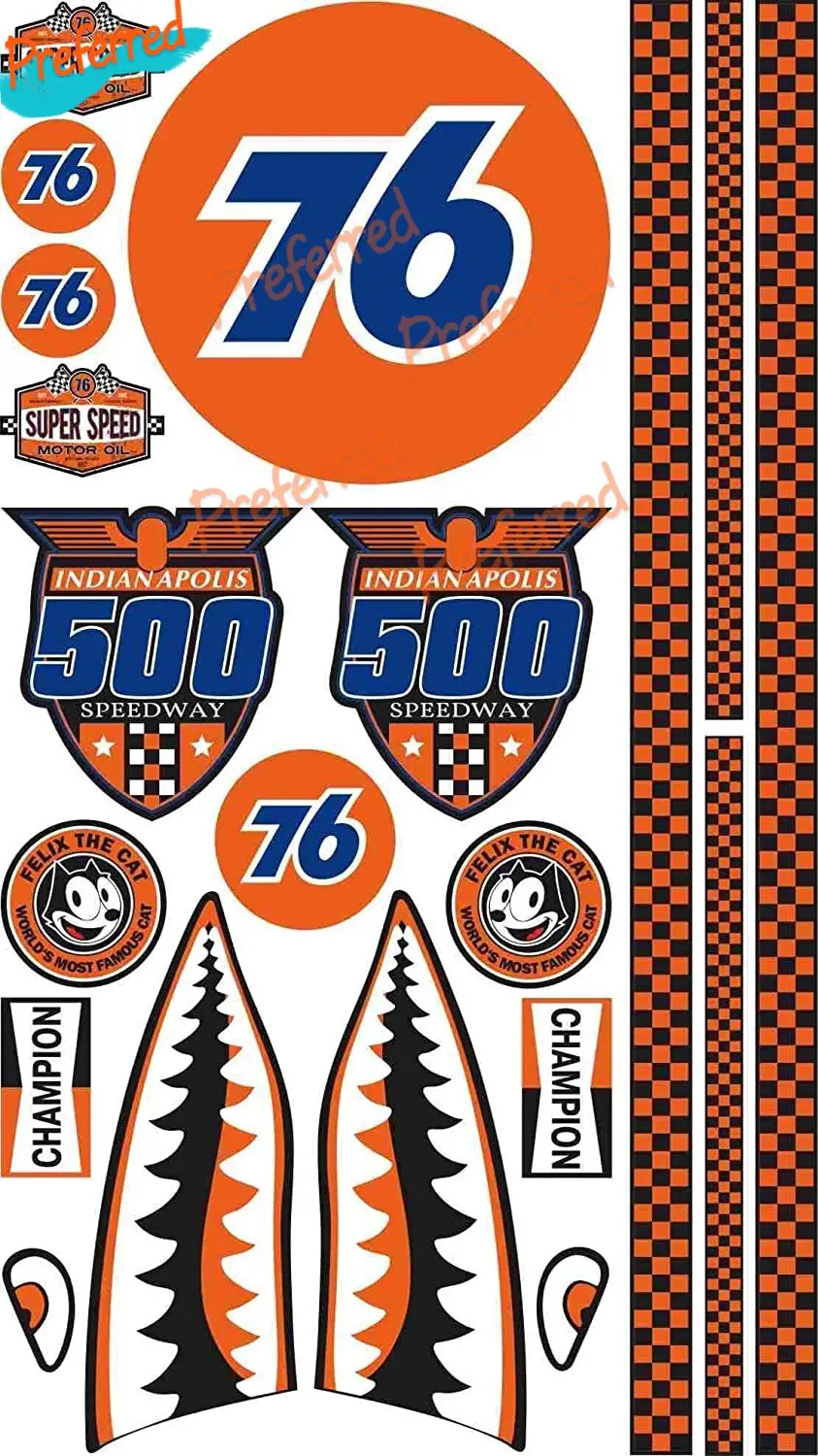 

Model Sticker Set 25x13.2 Cm Old School 76 Shark Shark Flag Tuning 1 18 RC Die-Cut