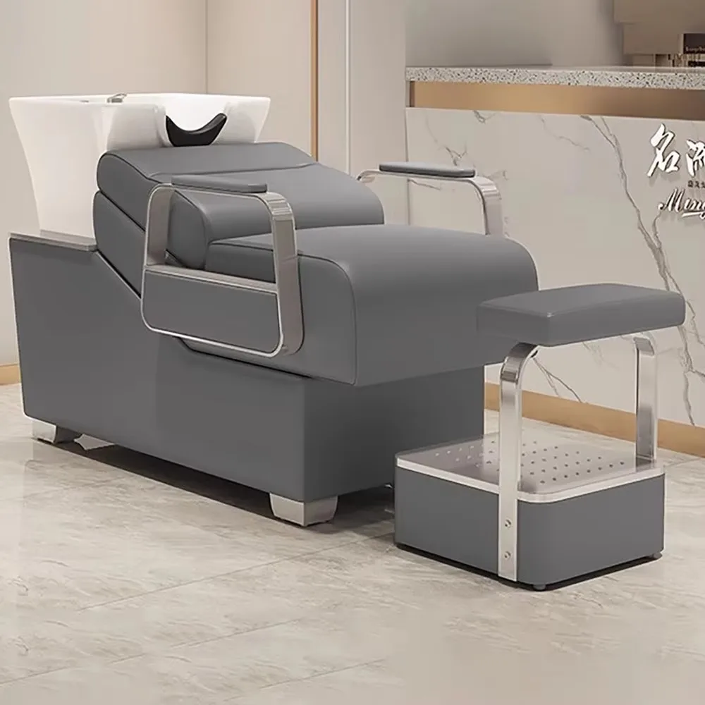 سرير شامبو فاخر ساحر مخصص جمالي أوروبي حديث سرير شامبو فاخر موضة Cadeira De Barbearia أثاث الصالون
