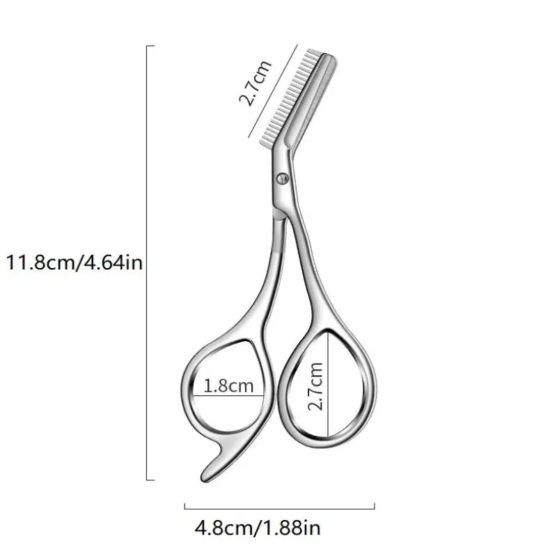 *1Pc Eyebrow Trimming Scissors With Combs Professional Eyebrow Trimmer Stainless Steel Grooming Eyebrow Shaping Scissors Tools