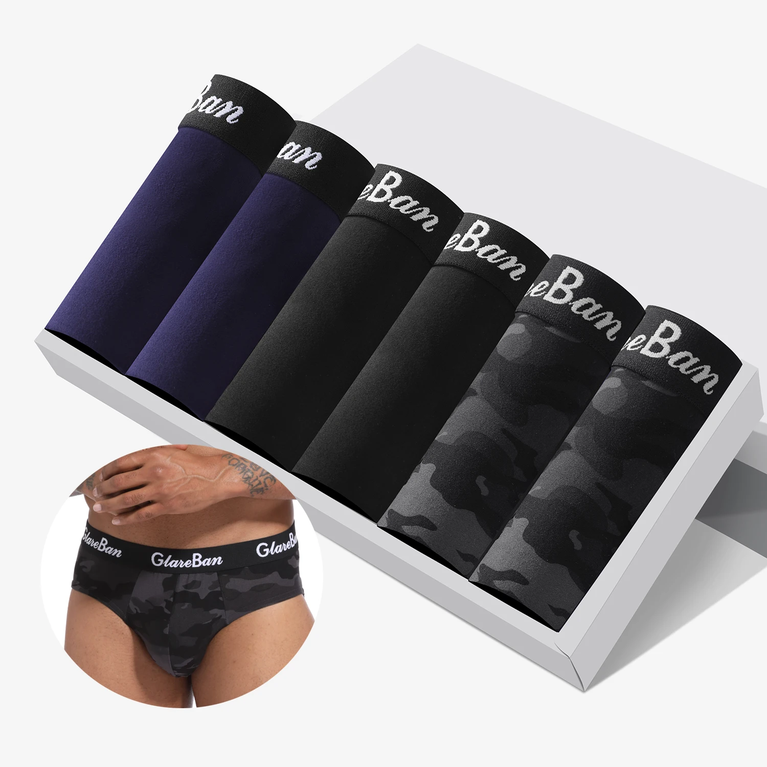 6pcs Pack Sexy Underwear for Men Briefs Polyester Comfort Breathable Men's Panties Underpants Slips Jockstrap Brazilian Soft