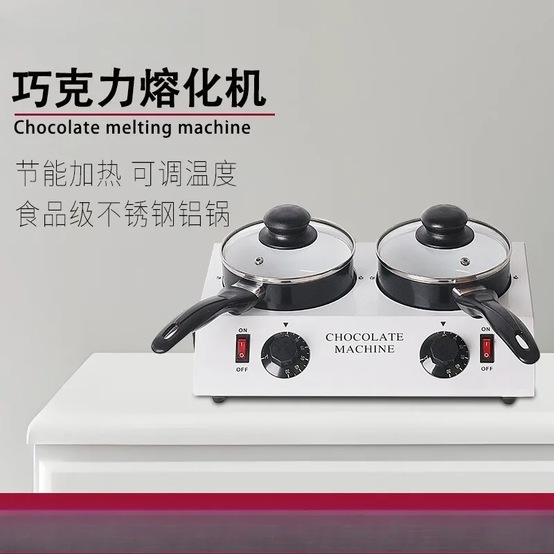 Two ends electric heating constant temperature jam chocolate household dessert making double cylinder chocolate hot melt machine