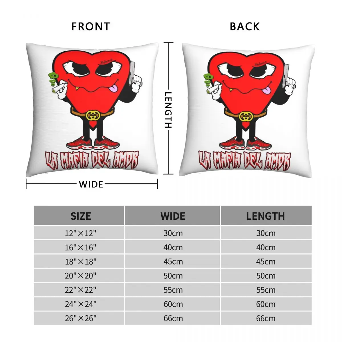 MAFIA OF LOVE La Mafia del Amor Pillowcase Polyester Linen Velvet Creative Zip Decor Pillow Case Room Cushion Cover 18