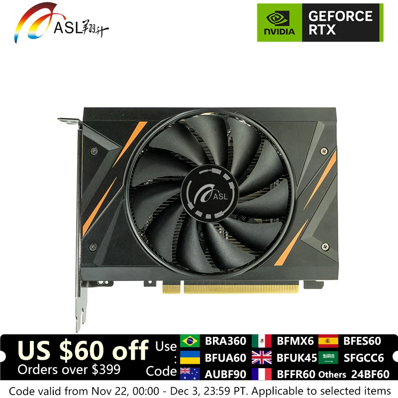 ASL NVIDIA GeForce RTX 4060 8GB GDDR6 128Bit PCIe 4.0 DLSS3 Brand New Gaming Video Card Graphics Card HDMI-compatible DP For PC