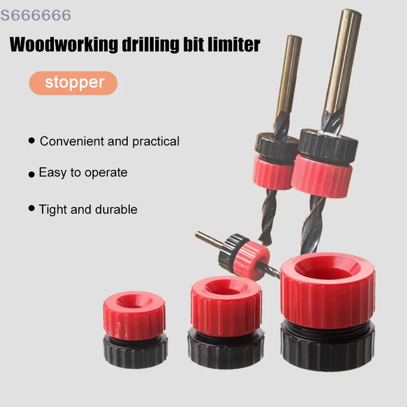 

1/3Pcs Set Adjustable Depth Stop Carpentry Precision Control Drill Bit Limit Rings Tool for Woodworking