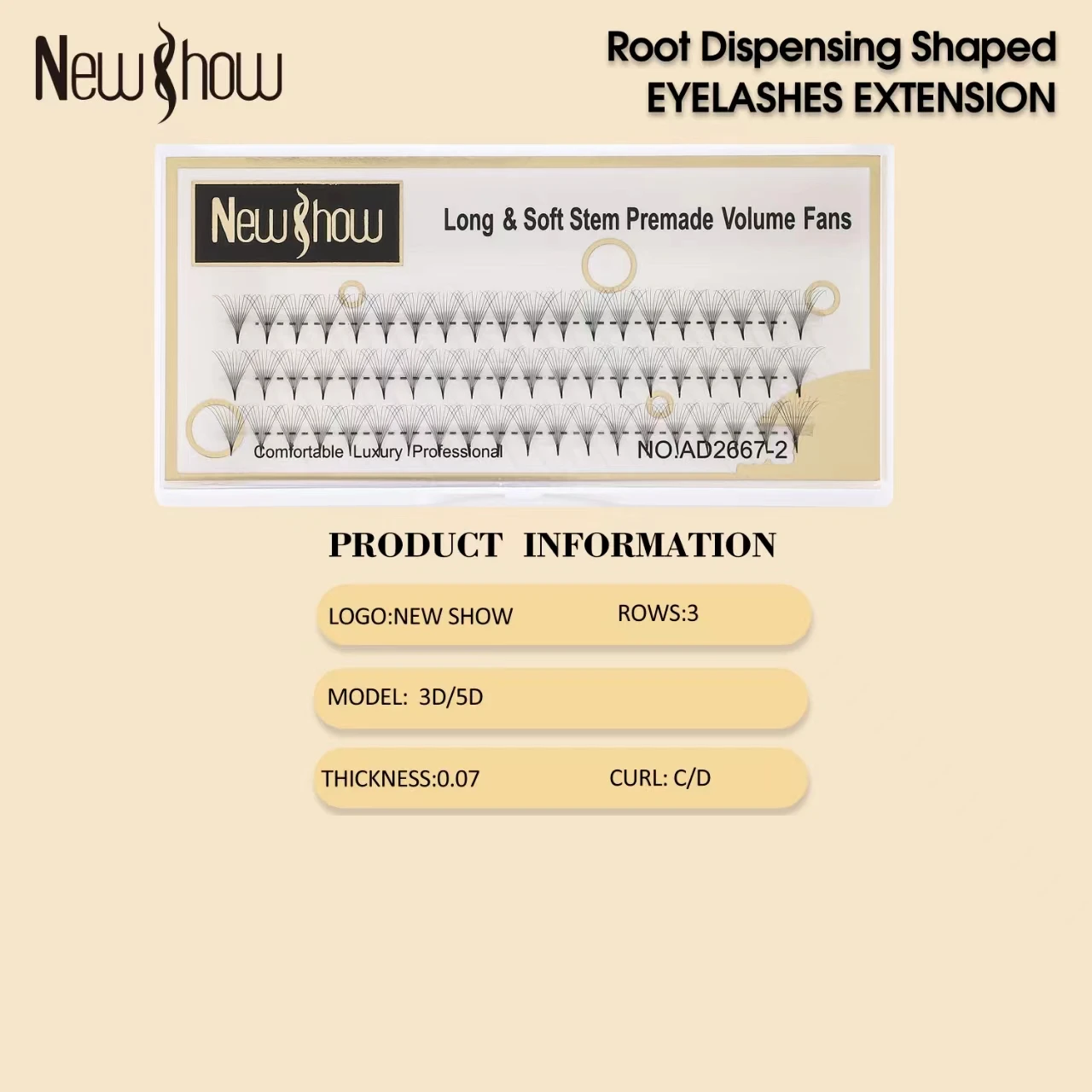 새로운 SHOW 속눈썹, 접착제 도포, 가짜 속눈썹, C/D 뒤틀림 속눈썹 클러스터