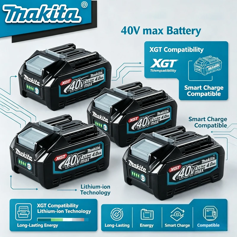 Makita Power Tools Xgt - Batterie lithium-ion originale Makita 4.0Ah haute