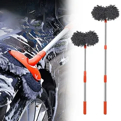 Car Washer Mop/Head Foam Wash Chenille Brush Windshield Roof Window Cleaning Maintenance Stretching Handle Auto Care Accessories