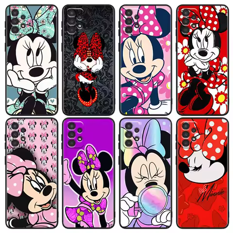 Disney Minnie Mouse Cute Phone Case For Samsung A22S A22 A21S A14 A13 A12 A11 A04S E A03S A02S A01 Core Black Soft Cover