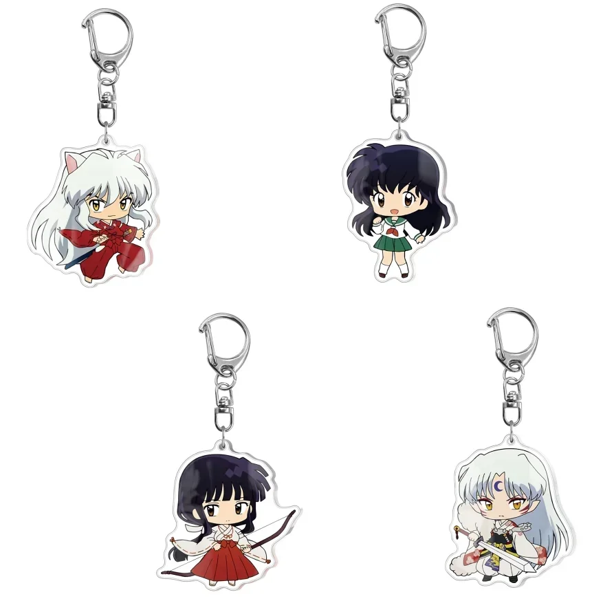 Anime Cartoon Keychain Pingente, Inuyasha, Higurashi, Kagome, Kikyou, Sesshoumaru, Chaveiro, saco Tag, Cos Acessórios