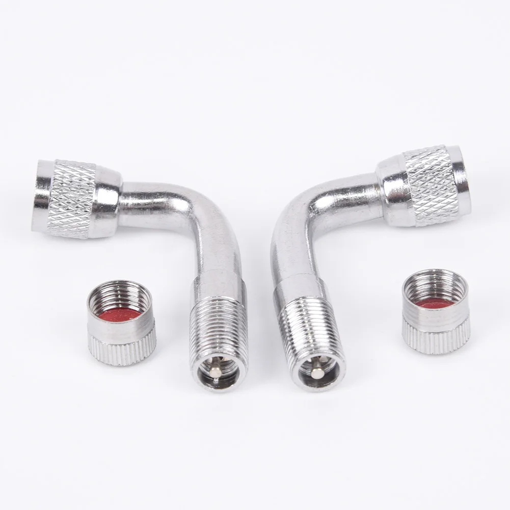 Accessory Tyre Valve Extension Adapter 90 Degree 2pcs Extender For Motorcycle Car Adapter Extension Tyre Valve New Useful